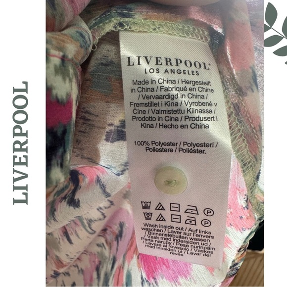 Liverpool Lightweight Floral Button Down Shirt Collar White Pink Size XS - Picture 7 of 7